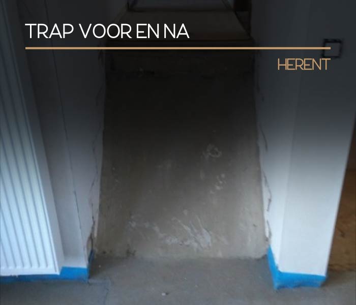 Houten trap - Voor en Na - Herent